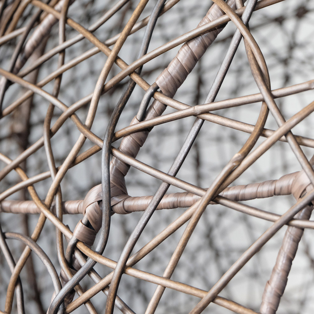 Silla de ratán de jardín de jardín al aire libre