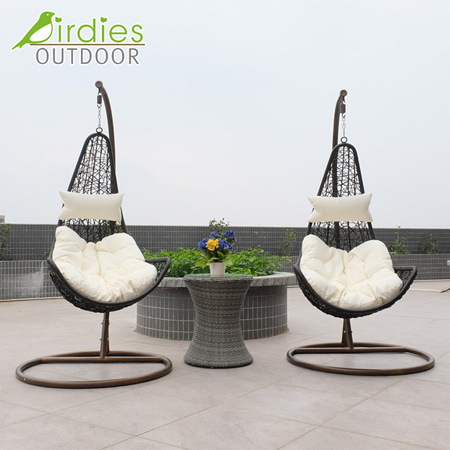 Birdies Factory Off Egg Design - Silla de columpio para patio, interior, de ratán