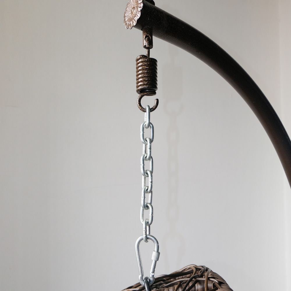 Silla colgante de doble bastón para exteriores con soporte