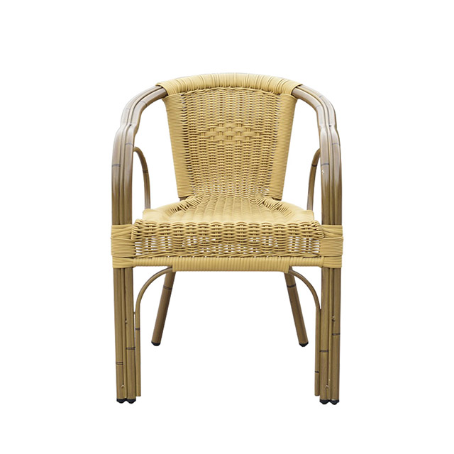 Silla de jardín de mimbre de la rota plástica de aluminio redonda al aire libre del metal