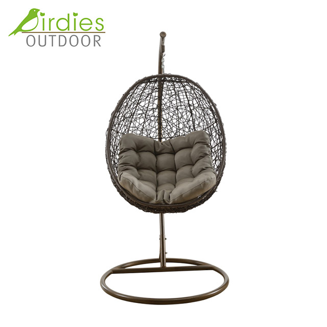 Birdies Factory Egg Frame Balcony Garden Silla de mimbre al aire libre Swing