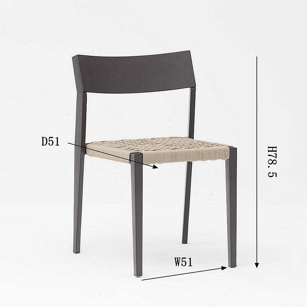 Nuevo y moderno dise&ntilde;o de arte de cuerda el&aacute;stico suave coj&iacute;n trasero de aluminio jard&iacute;n terraza playa silla de cuerda al aire libre