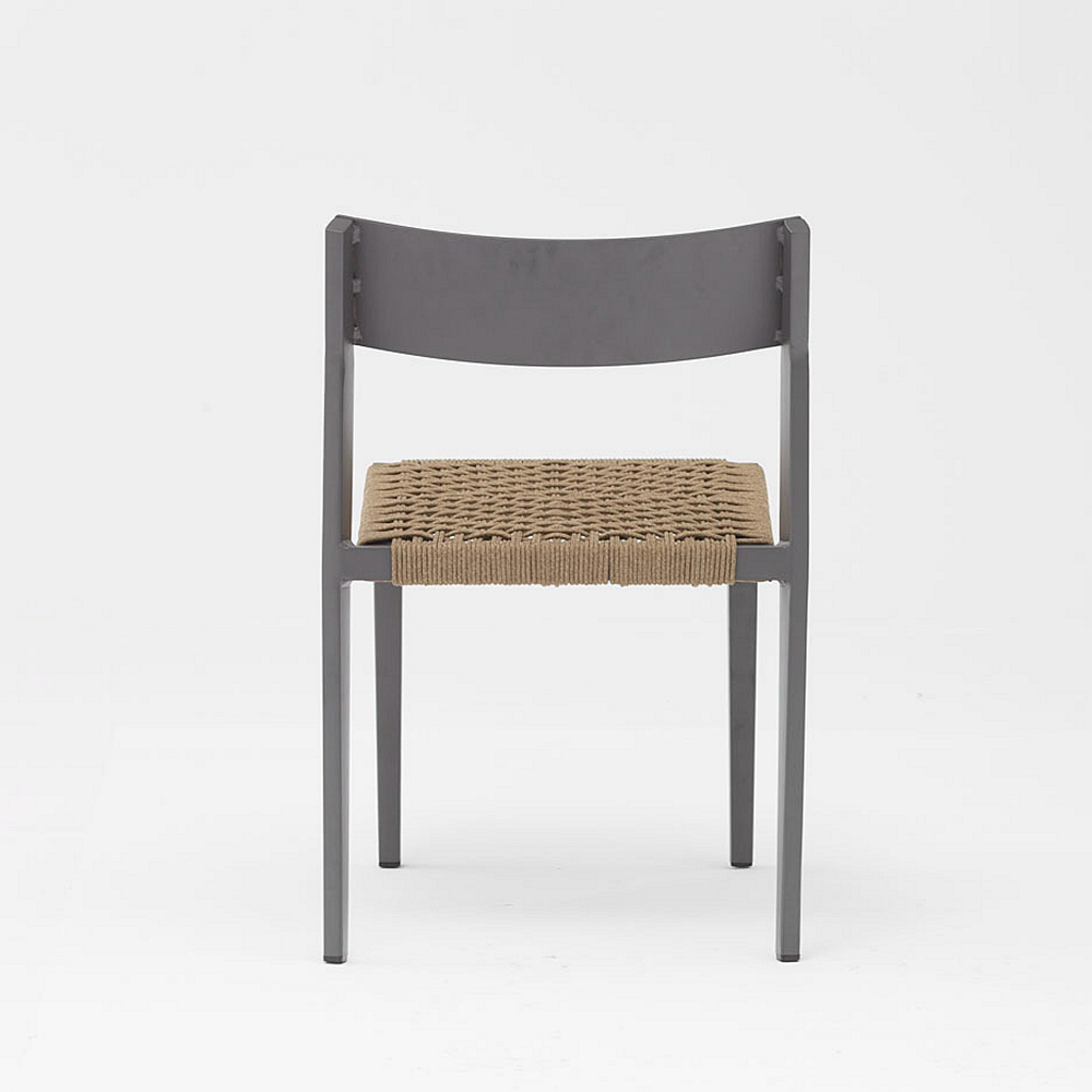 Nuevo y moderno dise&ntilde;o de arte de cuerda el&aacute;stico suave coj&iacute;n trasero de aluminio jard&iacute;n terraza playa silla de cuerda al aire libre