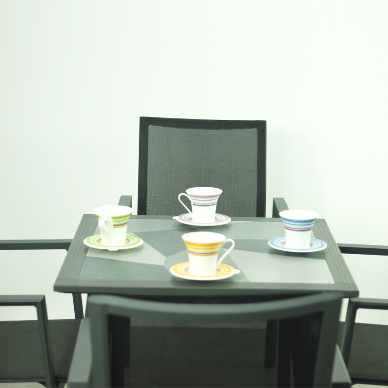 Nuevo diseño moderno bar hogar restaurante muebles al aire libre jardín aluminio fija sillas