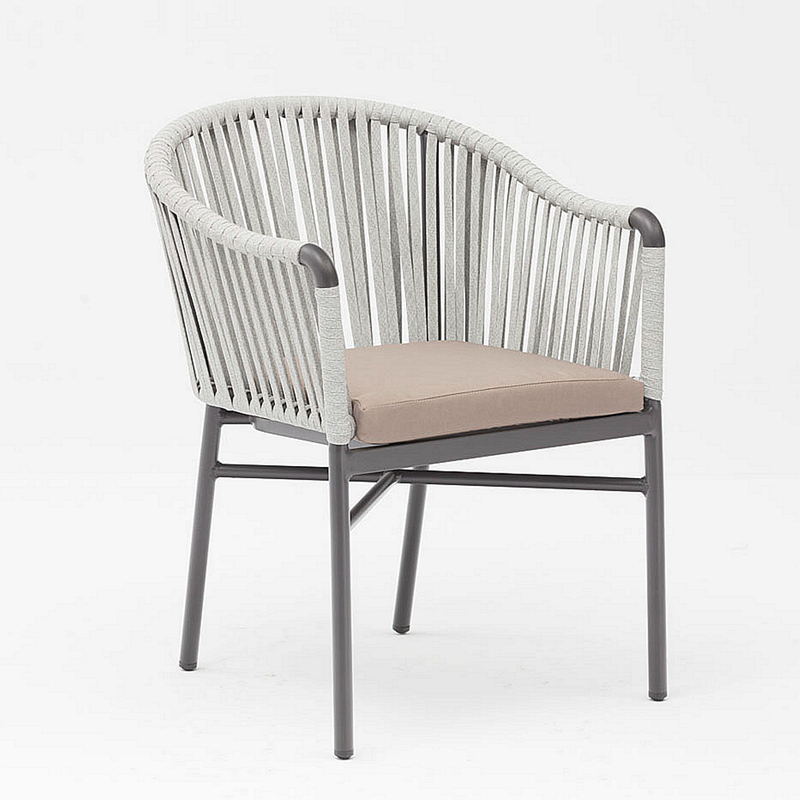 Nueva Gran Oferta, Diseño Artístico De Cuerda, Cojín Trasero Suave De Aluminio, Moderna Terraza Al Aire Libre, Playa, Jardín, Silla De Cuerda De Color
