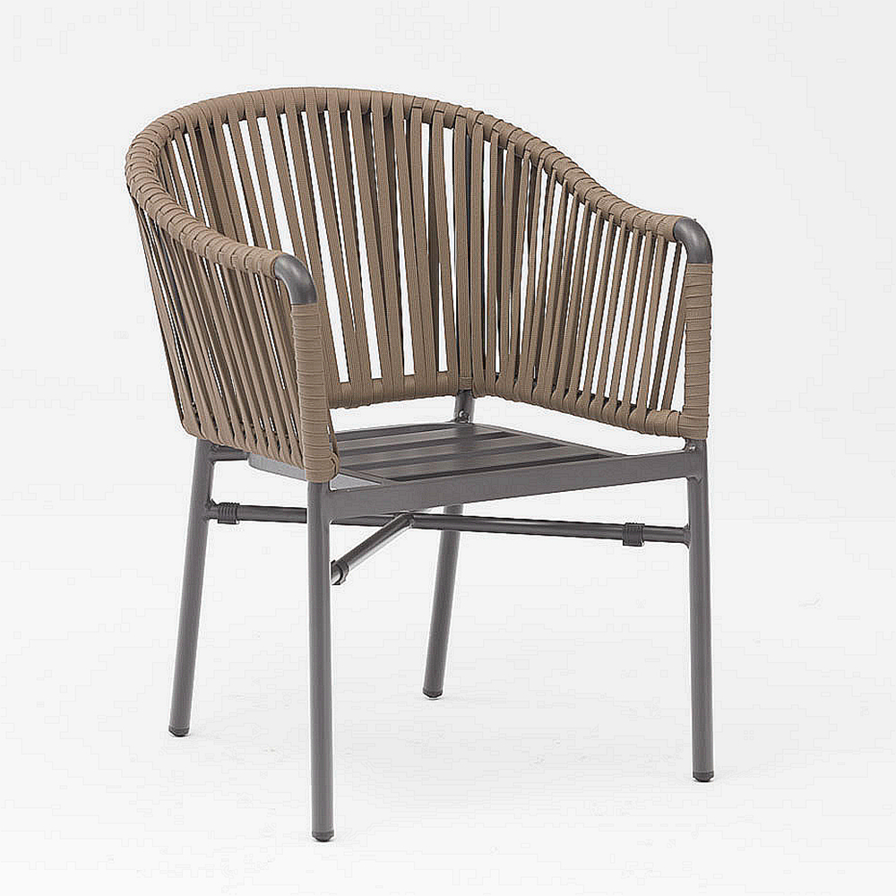 Nueva Gran Oferta, Diseño Artístico De Cuerda, Cojín Trasero Suave De Aluminio, Moderna Terraza Al Aire Libre, Playa, Jardín, Silla De Cuerda De Color