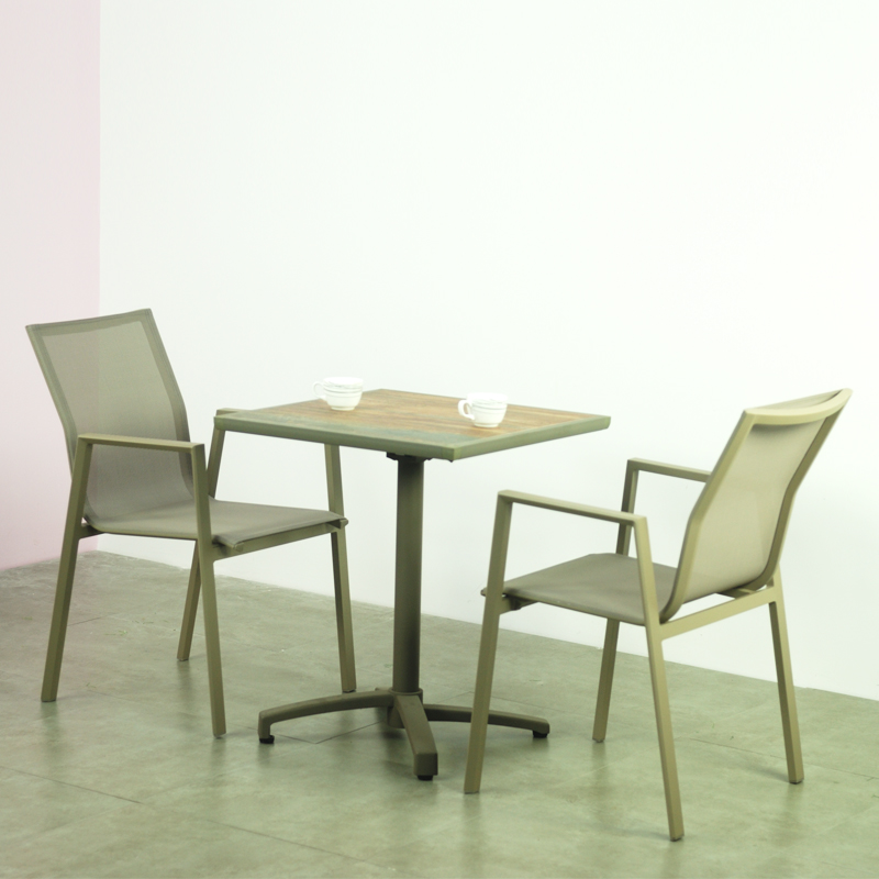 Nuevo diseño moderno bar hogar restaurante muebles al aire libre jardín aluminio fija sillas