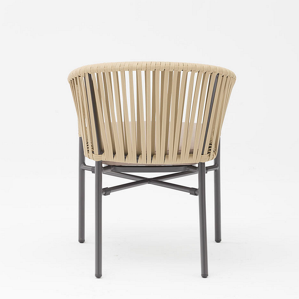 Nueva Gran Oferta, Diseño Artístico De Cuerda, Cojín Trasero Suave De Aluminio, Moderna Terraza Al Aire Libre, Playa, Jardín, Silla De Cuerda De Color