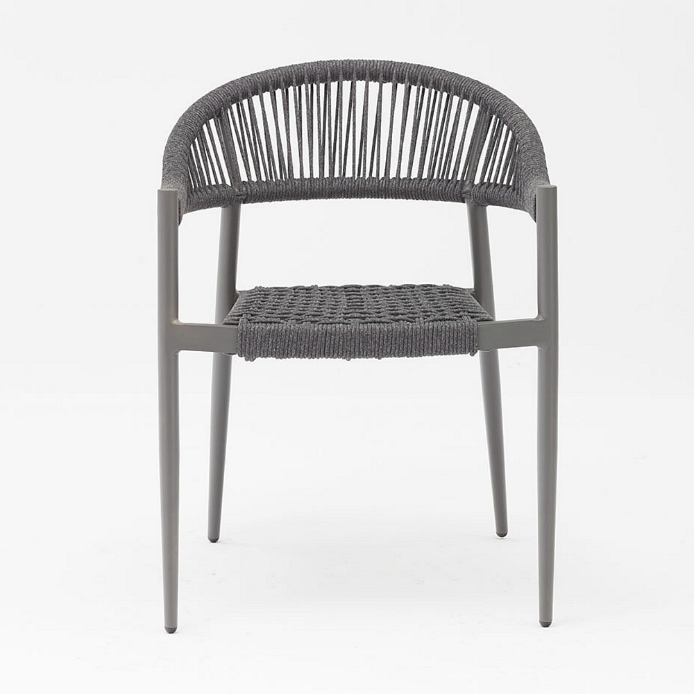 Nuevo diseño duradero cuerda suave elástica marco de aluminio trenzado moderno jardín terraza cuerda silla al aire libre