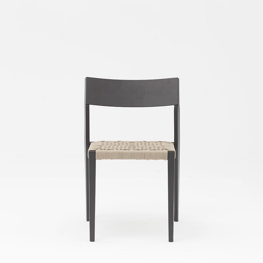 Nuevo y moderno diseño de arte de cuerda elástico suave cojín trasero de aluminio jardín terraza playa silla de cuerda al aire libre