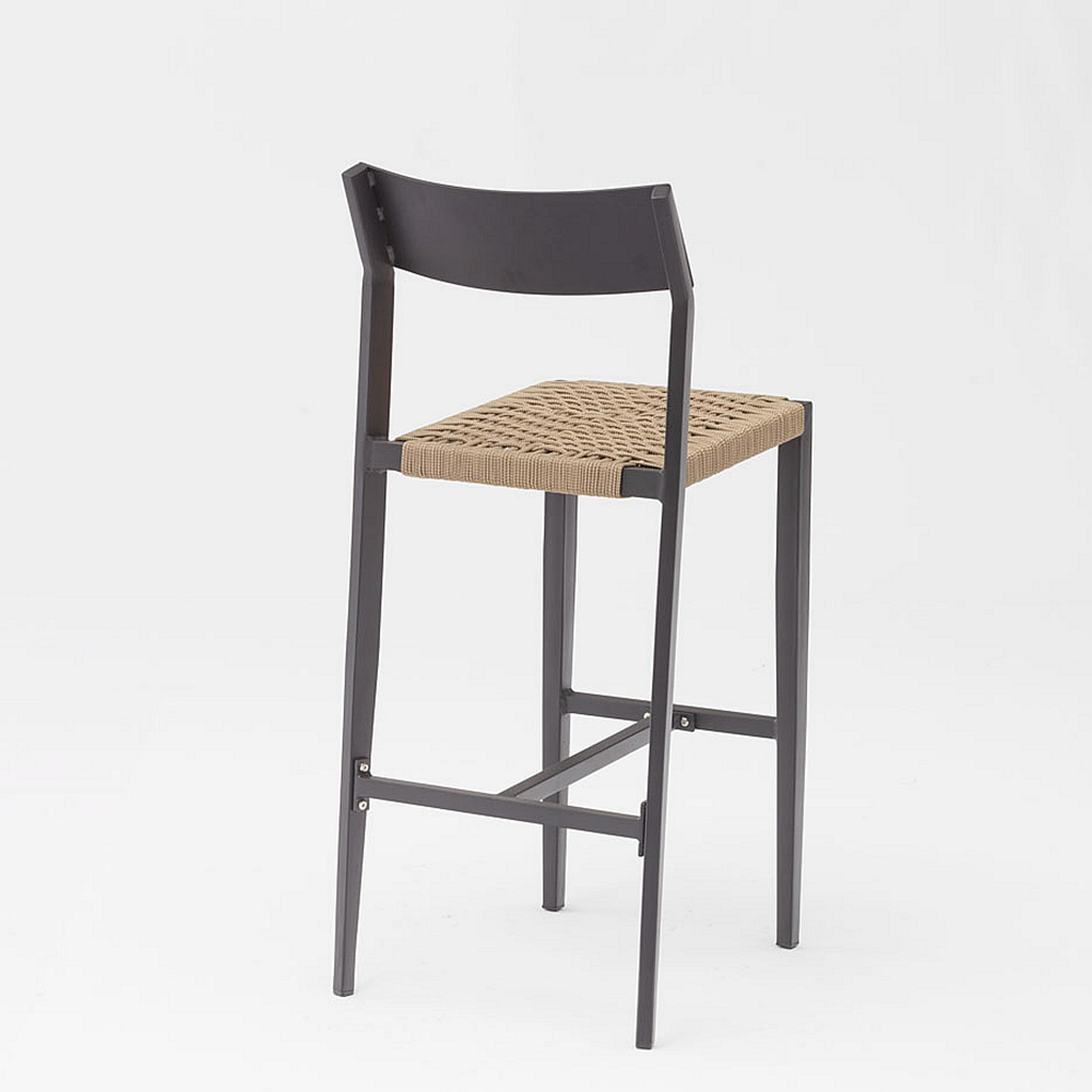 Nueva gran oferta, dise&ntilde;o art&iacute;stico de cuerda, moderno, el&aacute;stico, suave, coj&iacute;n trasero, jard&iacute;n de aluminio, terraza, Pub, silla de bar al aire libre