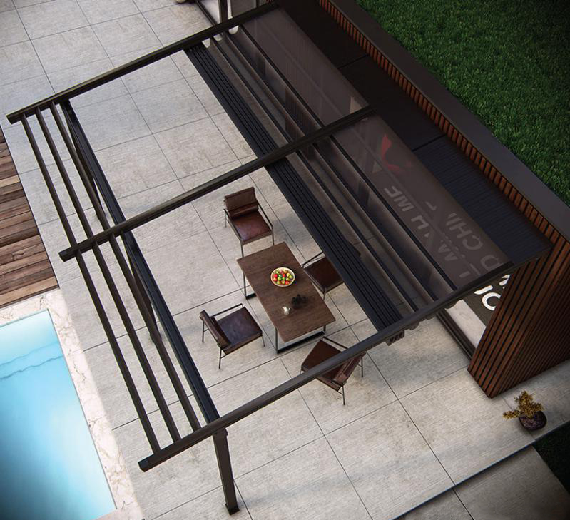 Toldo automático retráctil motorizado de aluminio personalizado Balcón independiente Techo de patio de jardín al aire libre