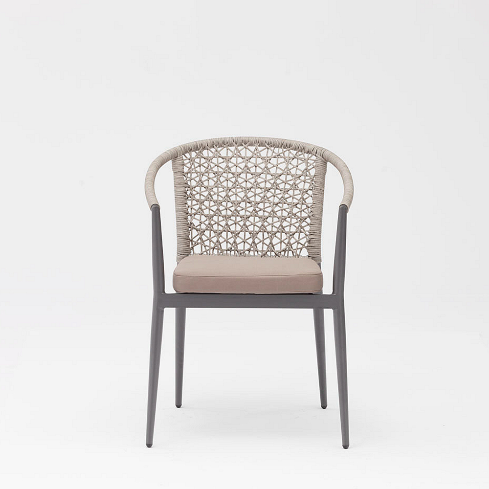 Diseño de nueva tecnología caliente Marco de aluminio de ratán moderno Jardín Terraza Playa Apoyabrazos Silla de ratán de ocio para exteriores