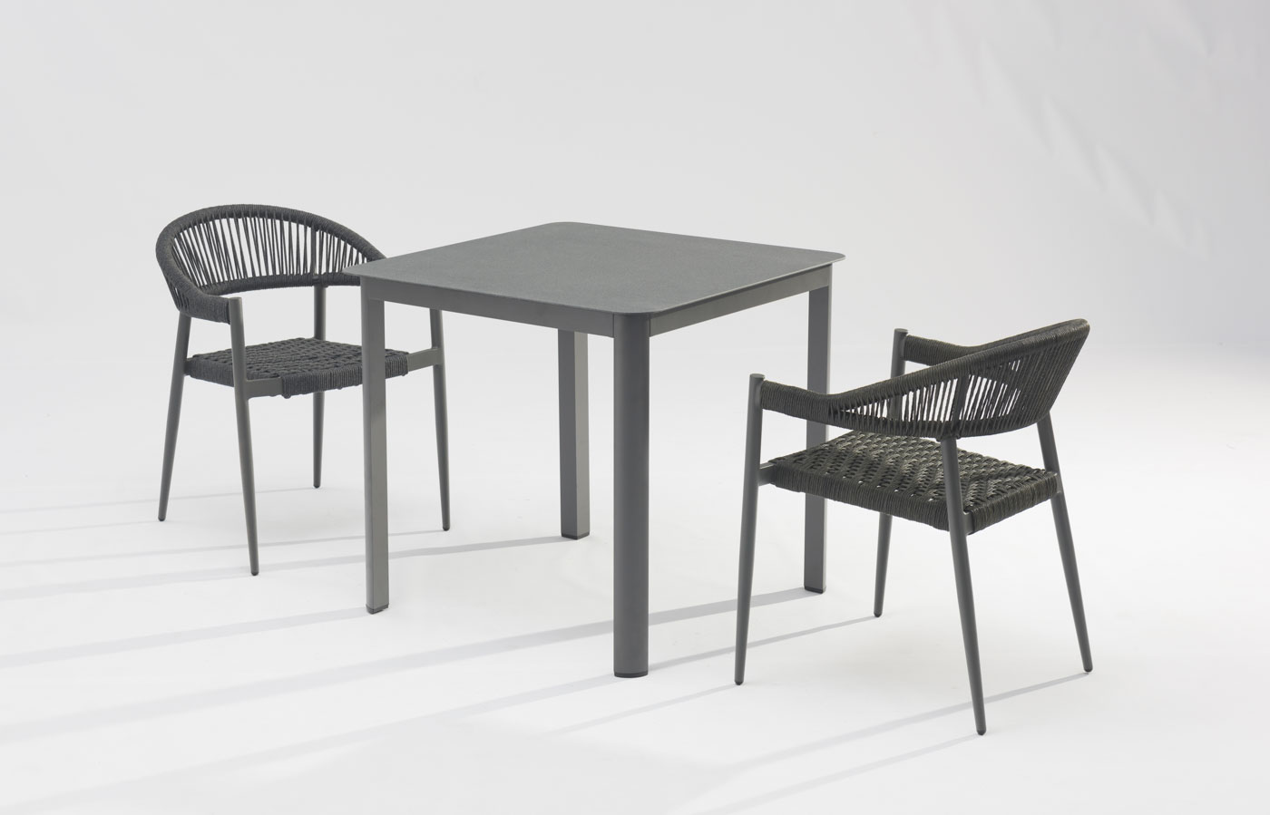 Nuevo dise&ntilde;o duradero cuerda suave el&aacute;stica marco de aluminio trenzado moderno jard&iacute;n terraza cuerda silla al aire libre