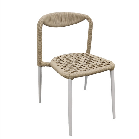 Mesas y sillas de patio al aire libre, sillas de aleación de aluminio para villa, mesas y sillas trenzadas para cafetería de ocio