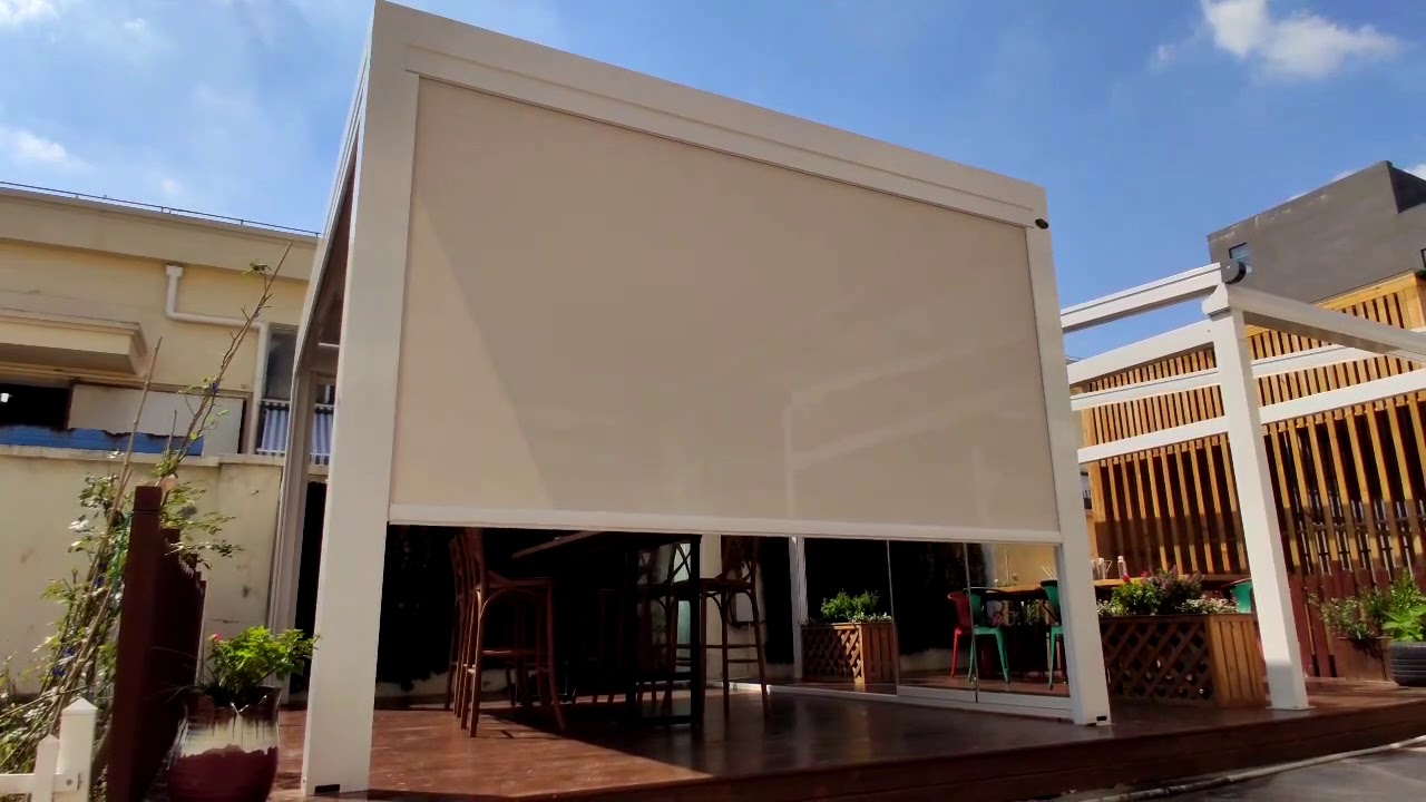 Persianas inteligentes del rodillo de la prenda impermeable motorizadas del apagón automático del balcón del balcón al aire libre a medida