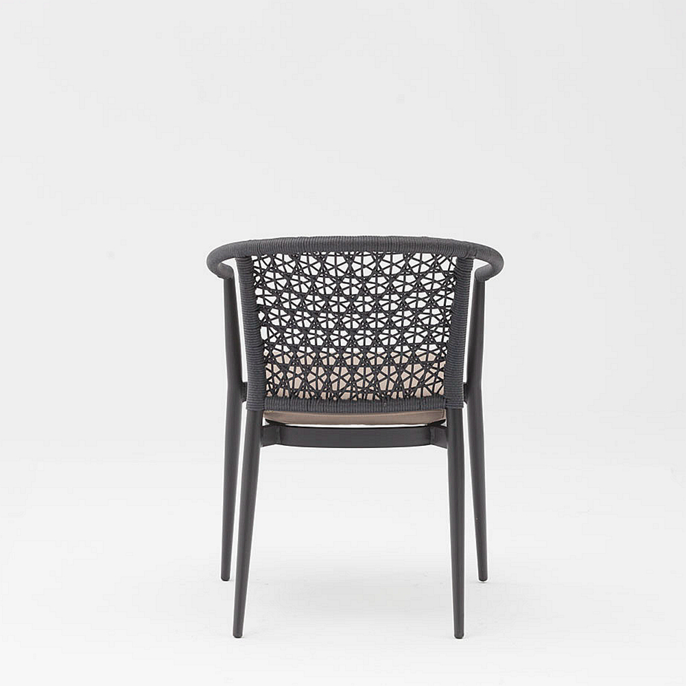 Diseño de nueva tecnología caliente Marco de aluminio de ratán moderno Jardín Terraza Playa Apoyabrazos Silla de ratán de ocio para exteriores