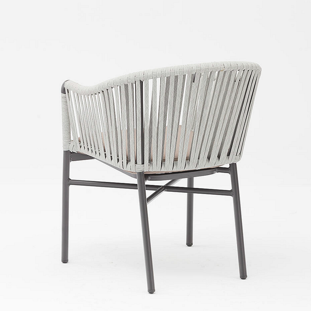 Nueva Gran Oferta, Diseño Artístico De Cuerda, Cojín Trasero Suave De Aluminio, Moderna Terraza Al Aire Libre, Playa, Jardín, Silla De Cuerda De Color