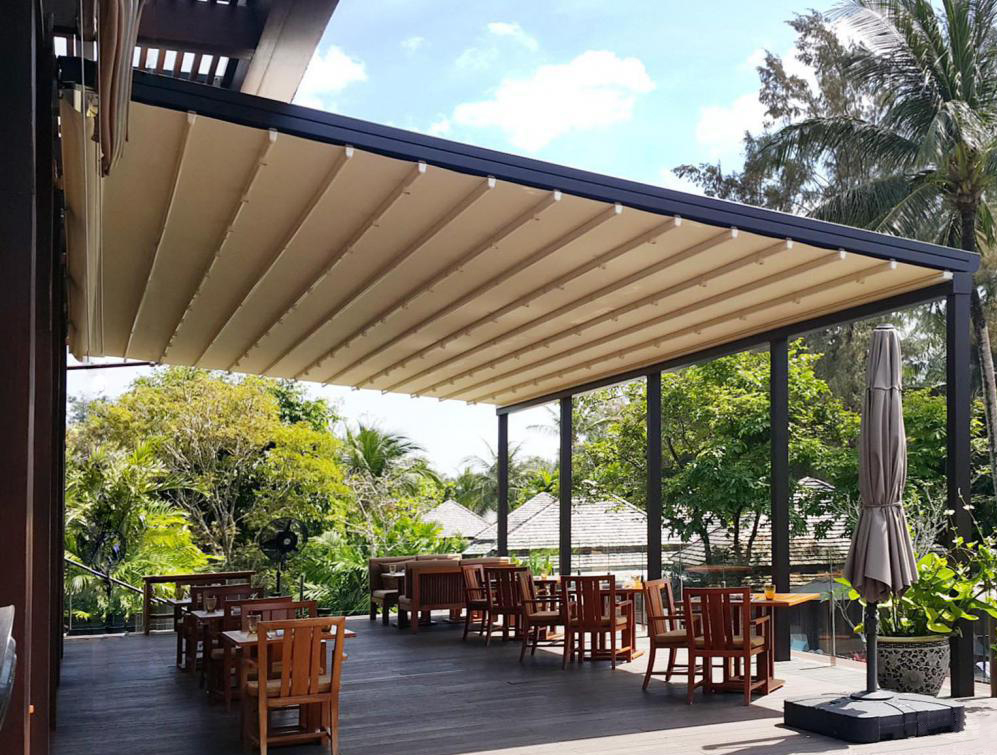 Toldo automático retráctil motorizado de aluminio personalizado Balcón independiente Techo de patio de jardín al aire libre