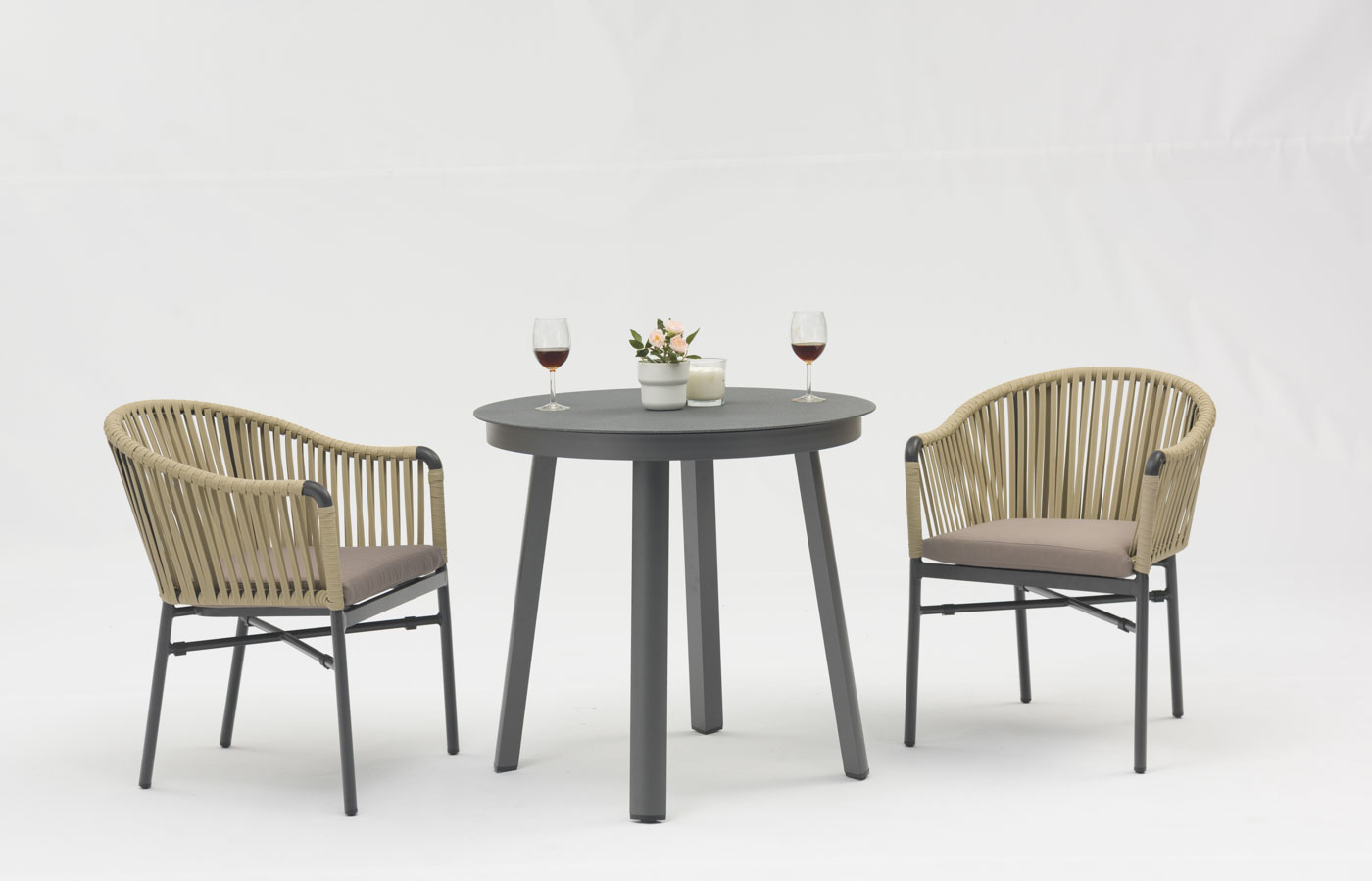 Nueva gran oferta, dise&ntilde;o art&iacute;stico de cuerda, coj&iacute;n trasero suave de aluminio, moderna terraza al aire libre, playa, jard&iacute;n, silla de cuerda de color