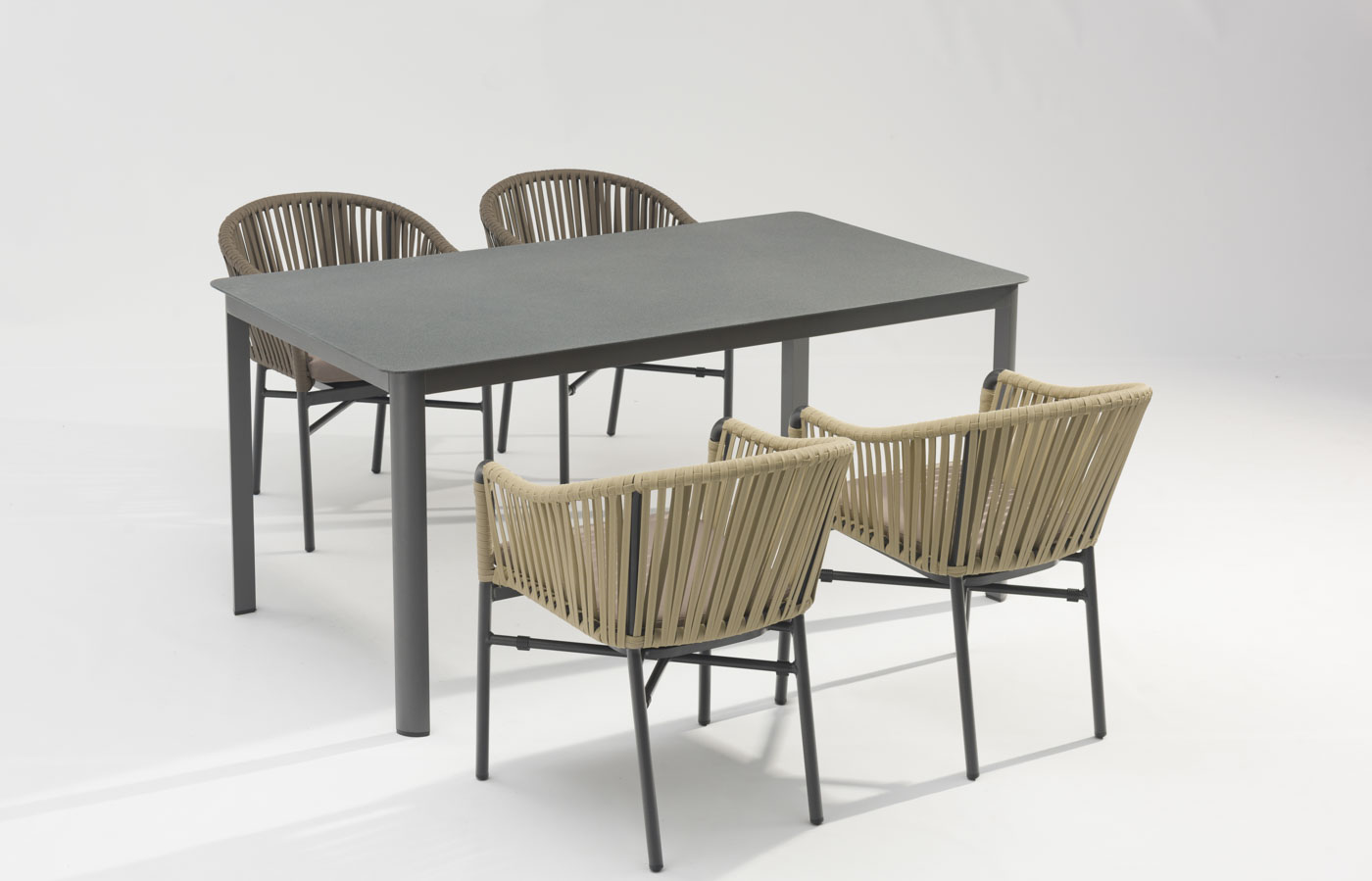 Nueva gran oferta, dise&ntilde;o art&iacute;stico de cuerda, coj&iacute;n trasero suave de aluminio, moderna terraza al aire libre, playa, jard&iacute;n, silla de cuerda de color