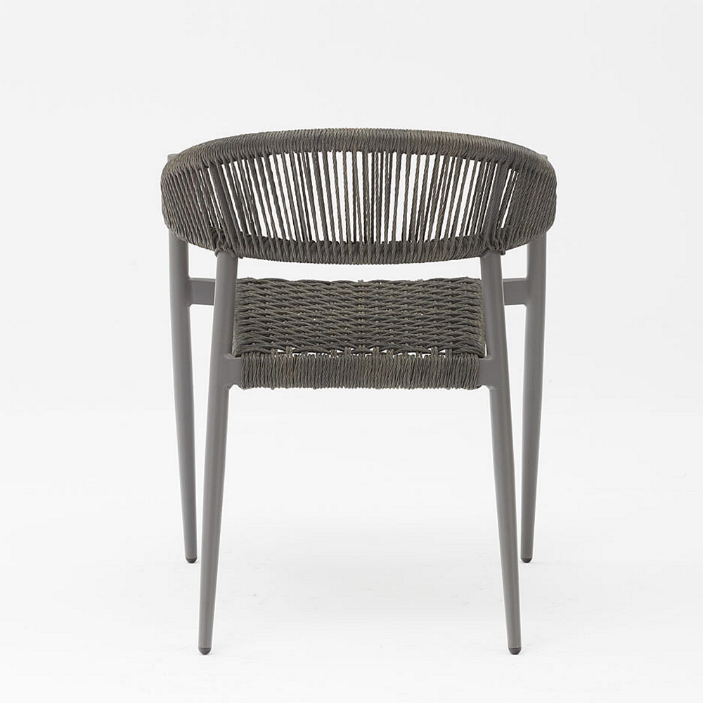 Nuevo diseño duradero cuerda suave elástica marco de aluminio trenzado moderno jardín terraza cuerda silla al aire libre