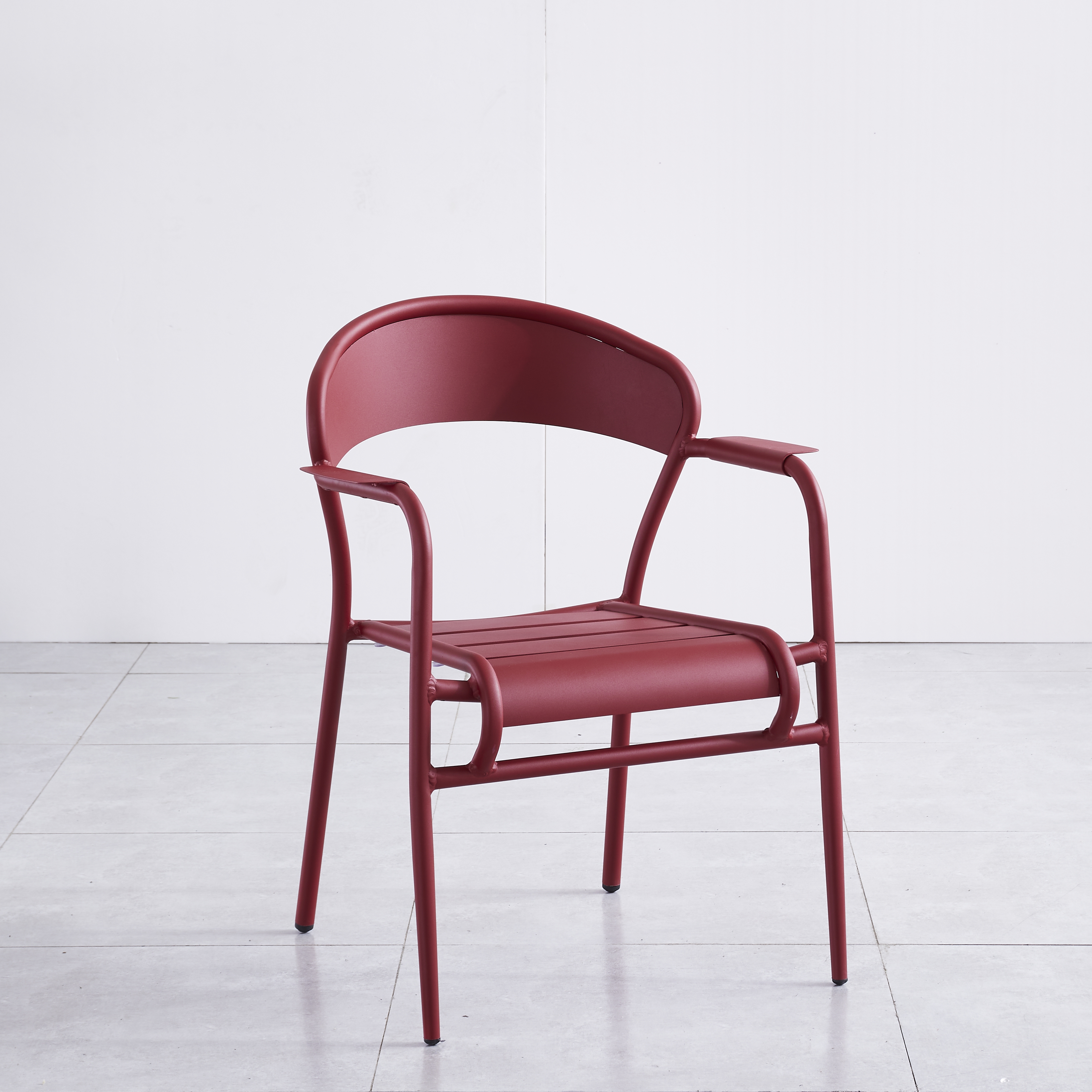 Bistro Comedor Jardín al aire libre Restaurante Patio Comida rápida Metal Aluminio Sillas apilables Juegos de mesa Muebles