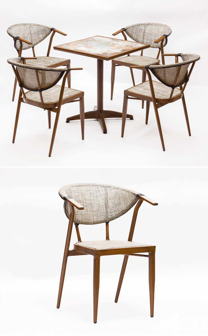 peque&ntilde;a mesa al aire libre y sillas