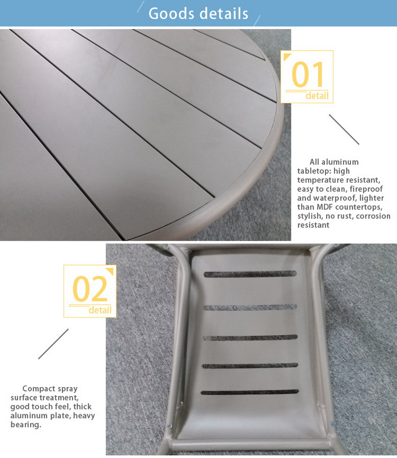 peque&ntilde;a mesa de patio de metal