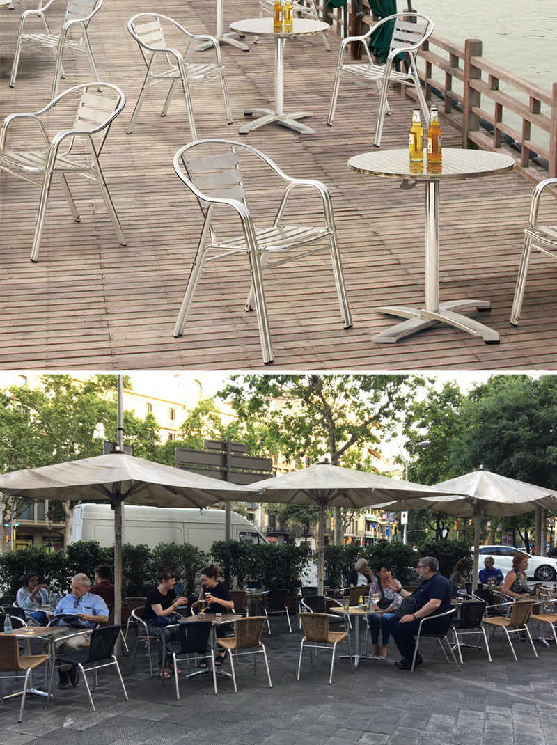 conjunto de bistro al aire libre