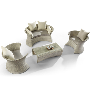 Venta seccional al aire libre curvada metal de aluminio moderno pequeño del sistema