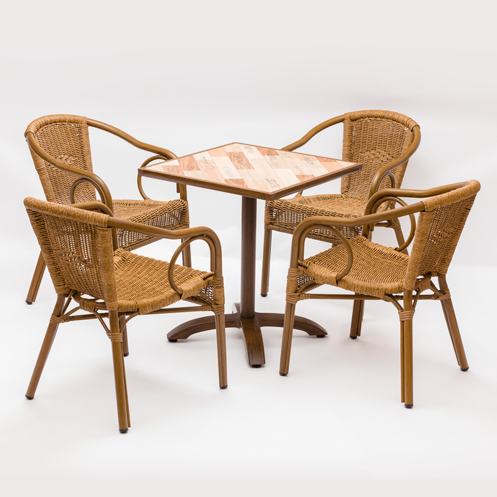 Silla De Muebles De Ratán De Bambú De Metal De Jardín De Bistro En Venta