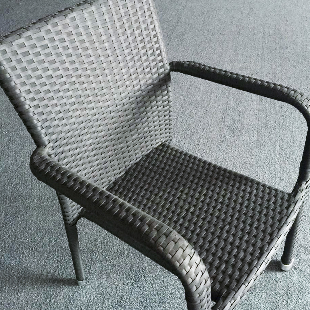 Sillas de mesa de bistró de mimbre de metal para interiores y exteriores