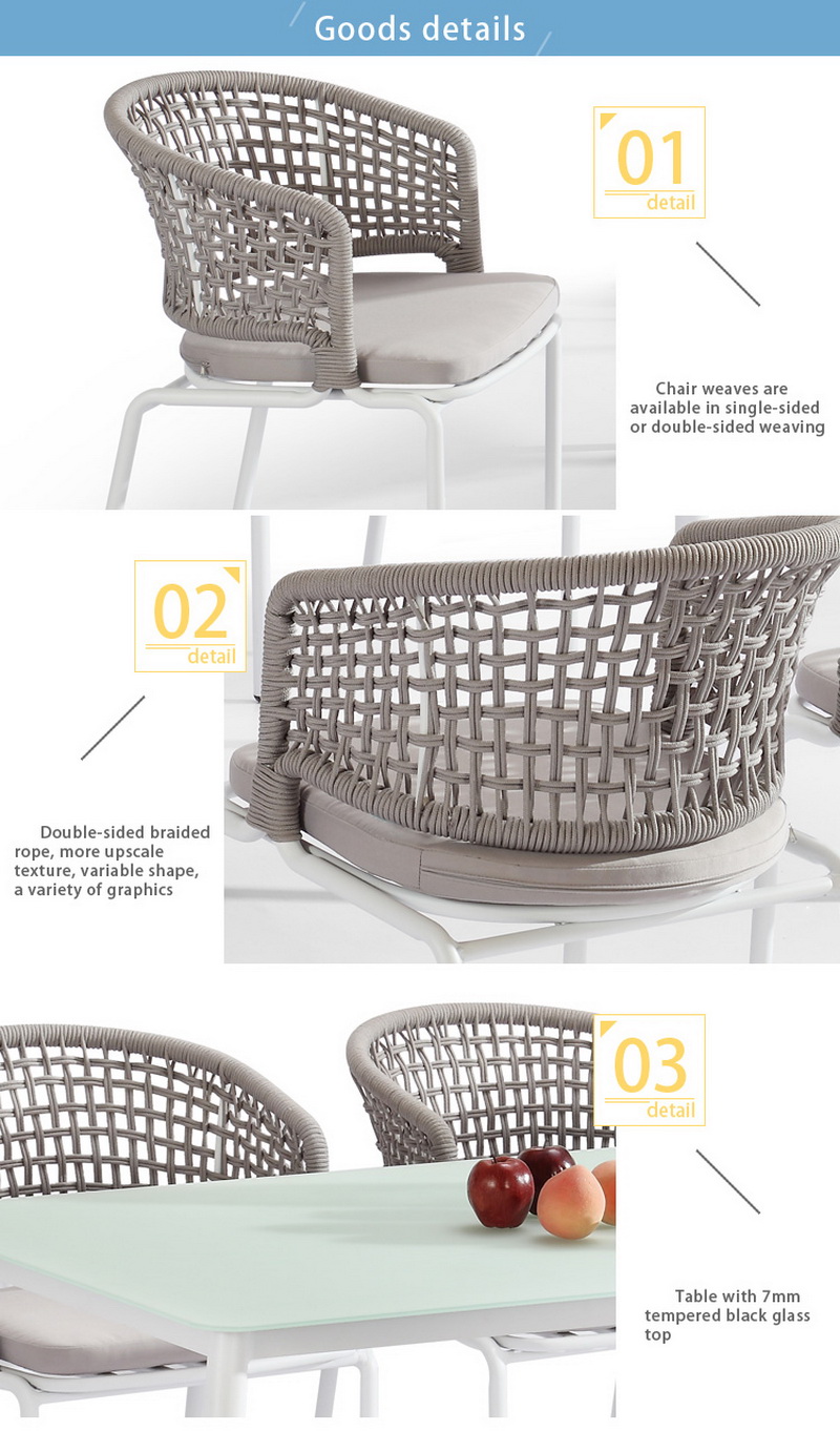 silla de comedor al aire libre de cuerda