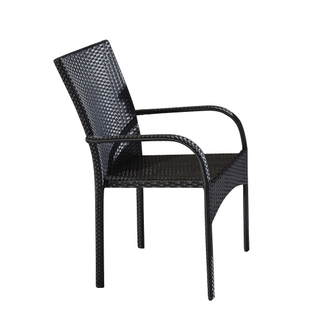 Sillas de comedor de mimbre de plástico apilables cómodas al aire libre