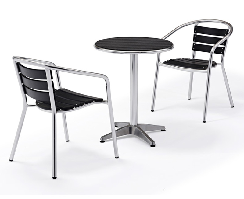 Muebles de madera de aluminio al aire libre de la tabla y de las sillas del jardín