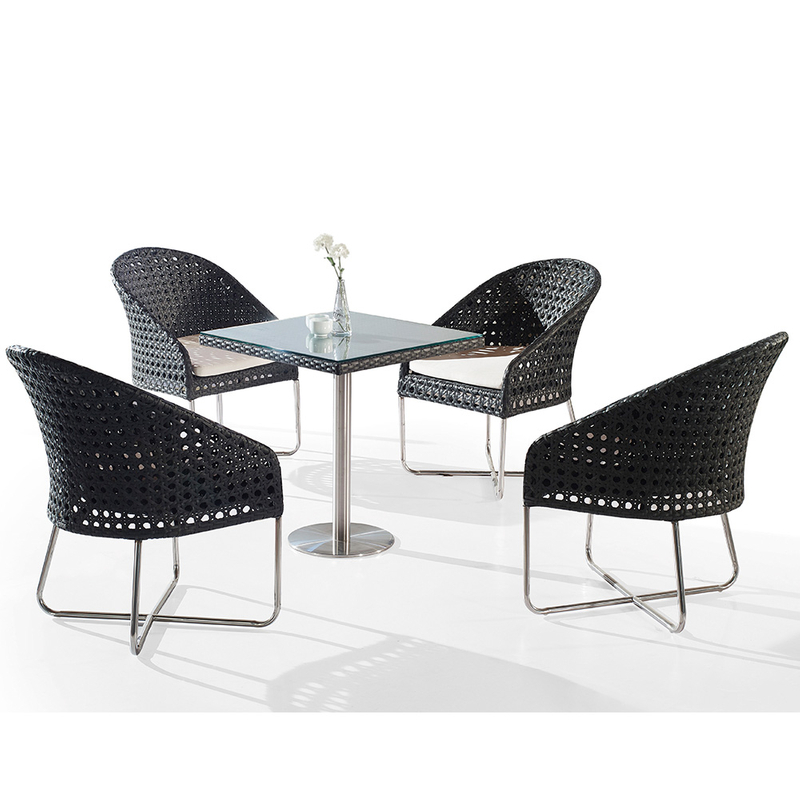 Conjuntos de comedor de mimbre de muebles de patio al aire libre en venta