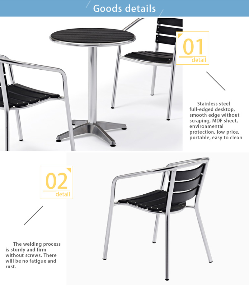 mesa y sillas de madera al aire libre