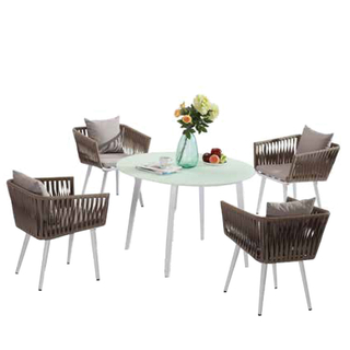 Juego de mesa de comedor de vidrio redondo barato para la venta