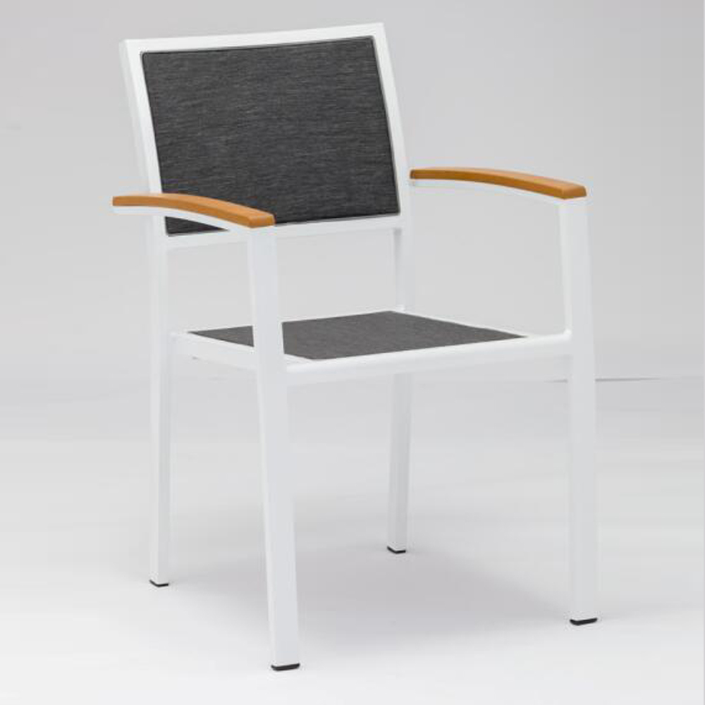 Diseño moderno de sillas de comedor de tela negra