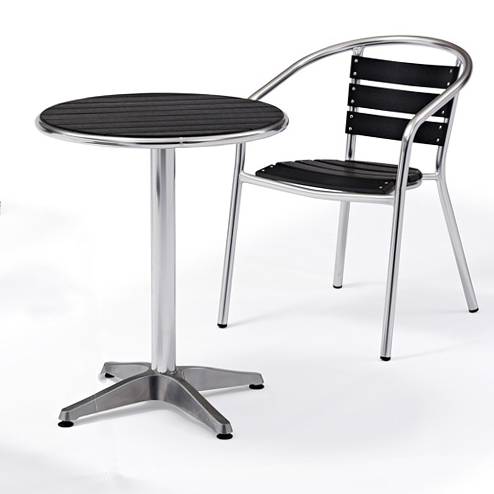 Muebles de madera de aluminio al aire libre de la tabla y de las sillas del jardín