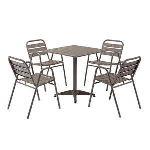 Conjunto de muebles de patio de aluminio de bistró al aire libre moderno