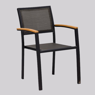 Diseño moderno de sillas de comedor de tela negra