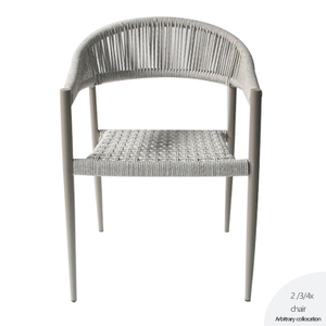Silla de cuerda de aluminio para restaurante y comedor al aire libre
