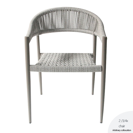 Silla de cuerda de aluminio para restaurante y comedor al aire libre
