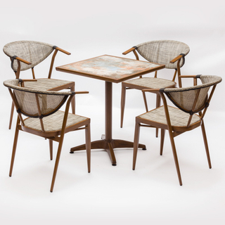 Baratos pequeños juegos de mesa y sillas de aluminio al aire libre