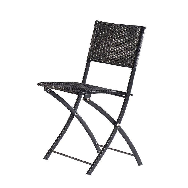 Bistró Jardín exterior Sillas de patio de mimbre plegable