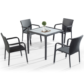 Bistro jardín patio fuera de la mesa de ratán sillas conjunto