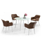Pedestal Round Glass Circle Dining Room Set Para Restaurante