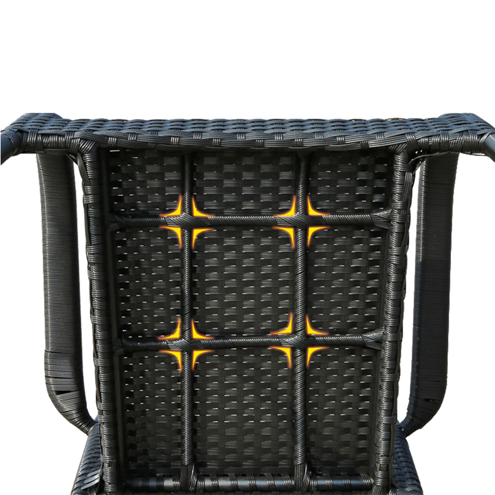 Sillas de comedor de mimbre de plástico apilables cómodas al aire libre